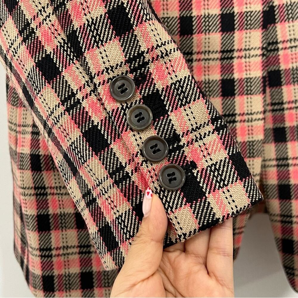 NWT NEW Michael Kors Two-Button Bold Plaid Wool Blazer - Picture 6 of 13